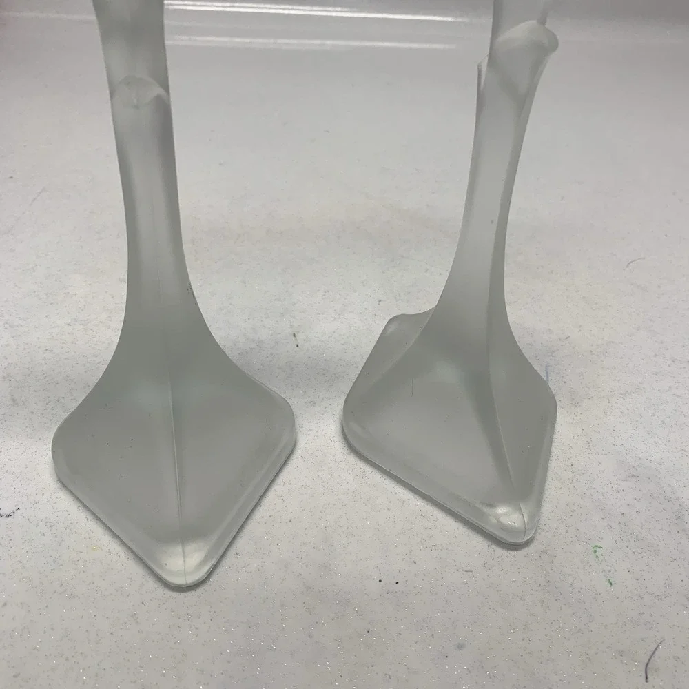 Vintage Tulip‎ Frosted Candlesticks Pair Set 8